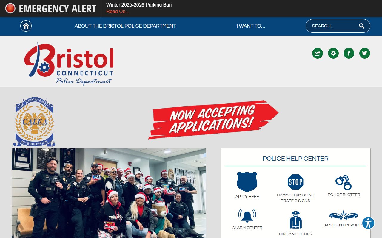 Bristol Police Department building at 131 North Main Street