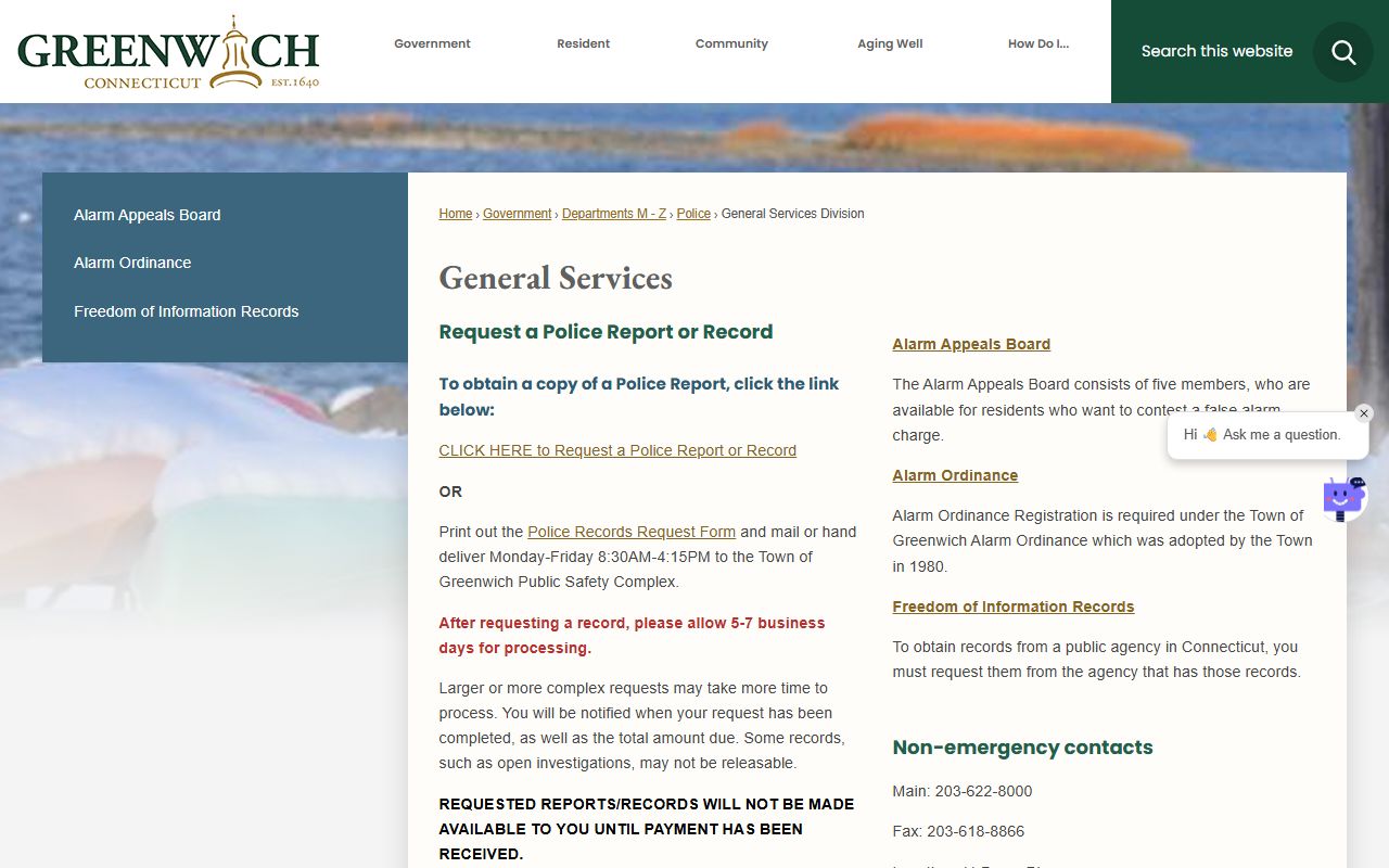 Greenwich General Services Department building