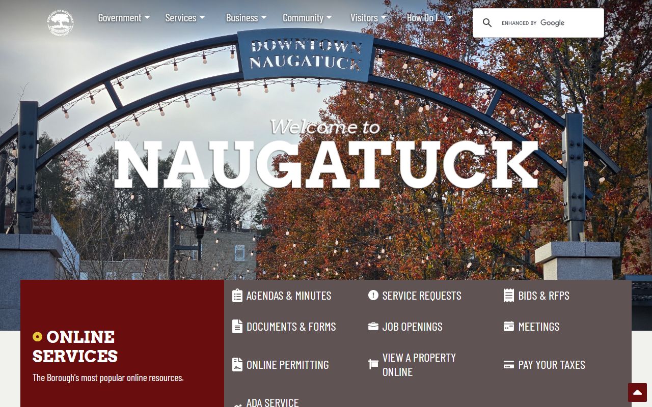 Naugatuck Borough website for police records requests