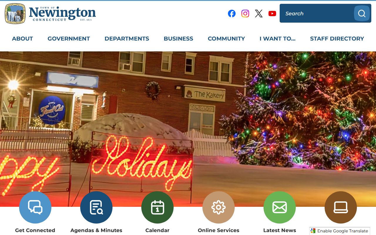 Newington Town website for police records information
