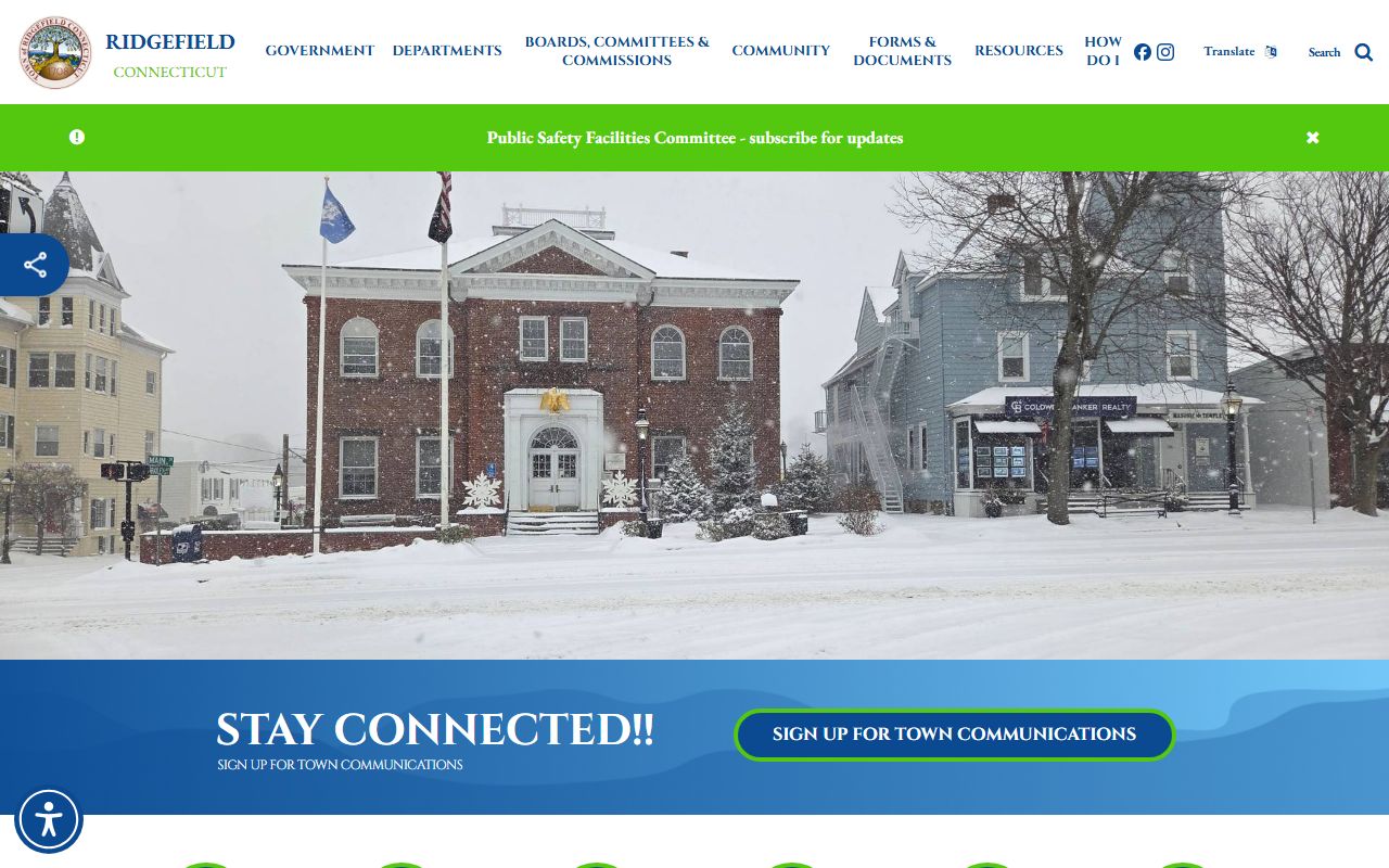 Ridgefield Police Department town website portal for police records
