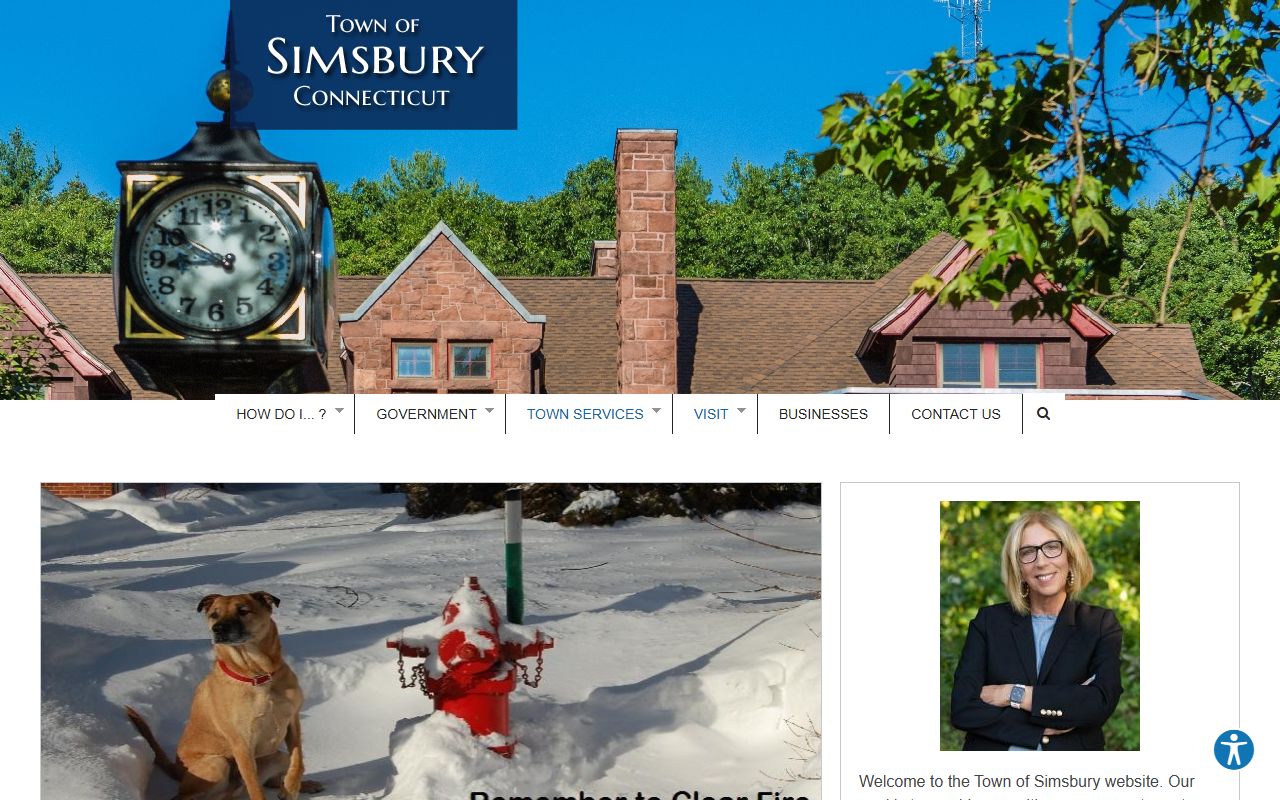 Simsbury Police Department town website portal for police records
