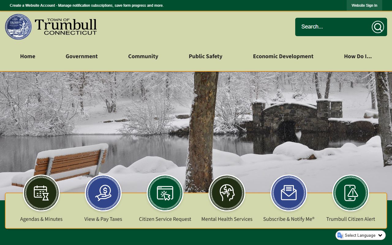 Trumbull Town Website for police records information