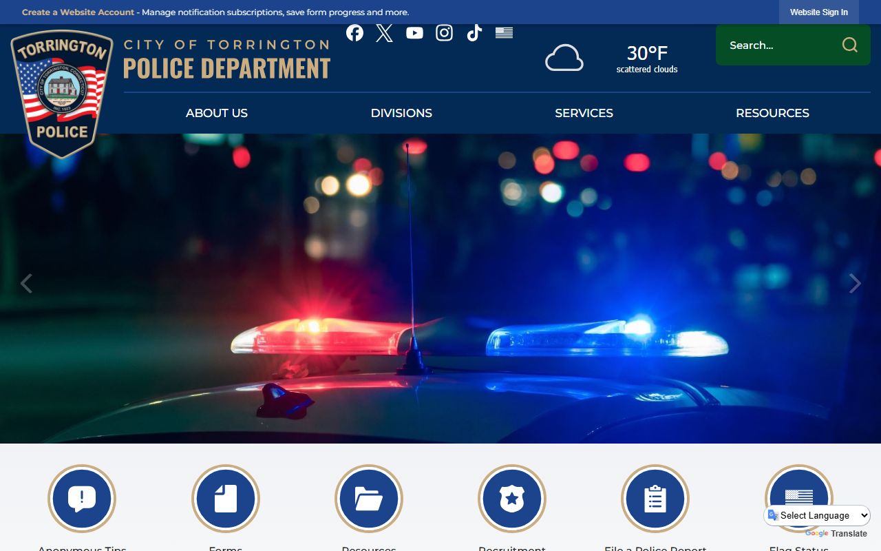 Torrington Police Department Records Division building